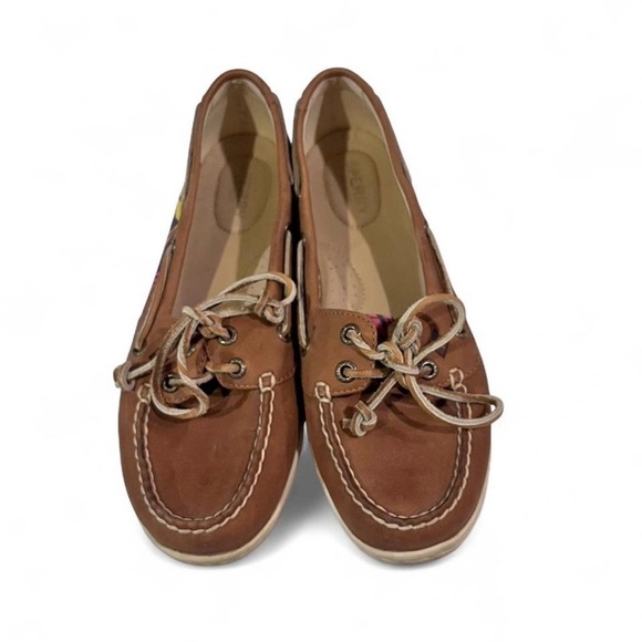 Sperry Women’s Tropical Brown Loafers with Side Pattern Floral Size 8.5 Vacation - Picture 2 of 6